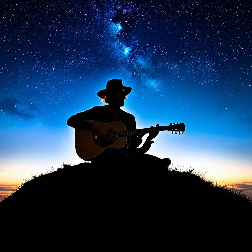 Playing Guitar Under the Stars