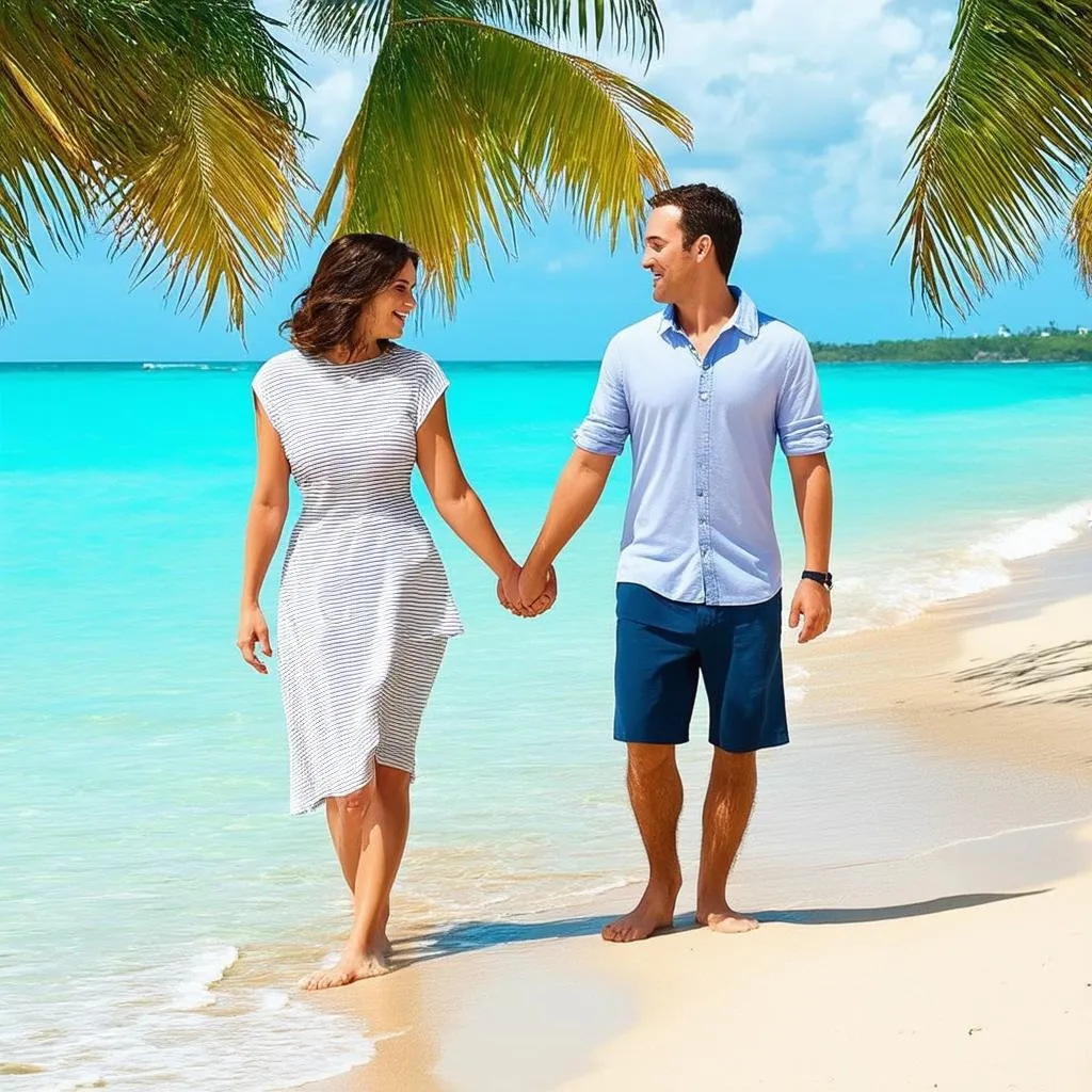 Couple Walking on the Beach