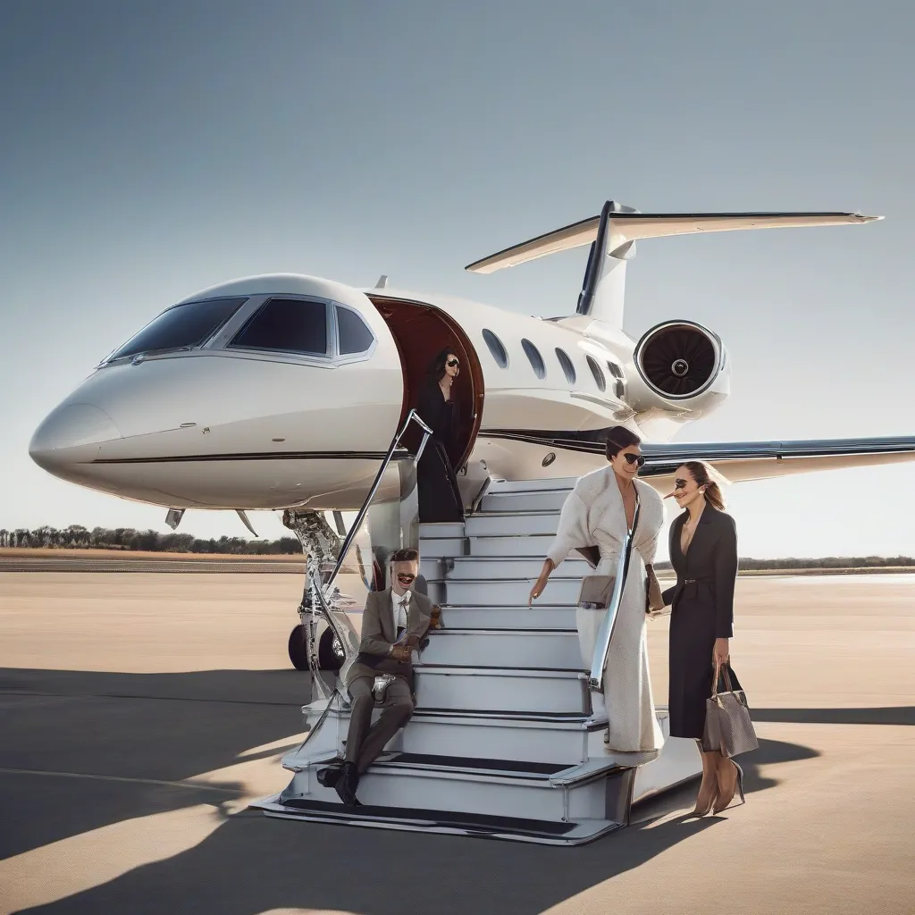 Couple Boarding Private Jet