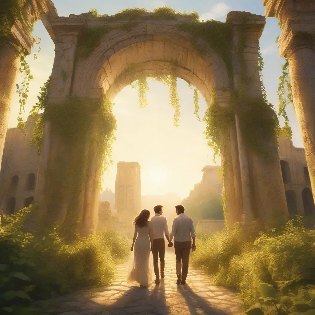 Couple Exploring Ancient Ruins