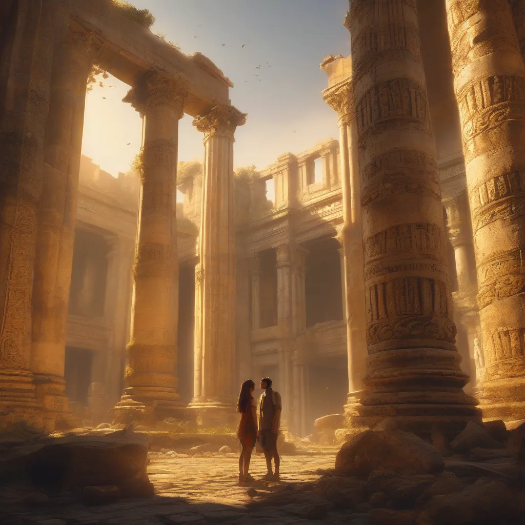 Couple Exploring Ancient Ruins