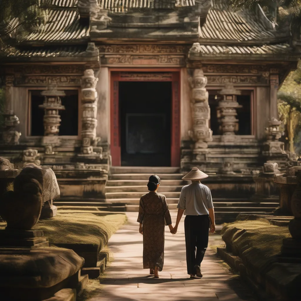 Couple Exploring Ancient Temple