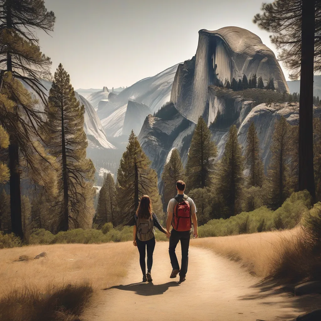 Couple Hiking in Yosemite National Park