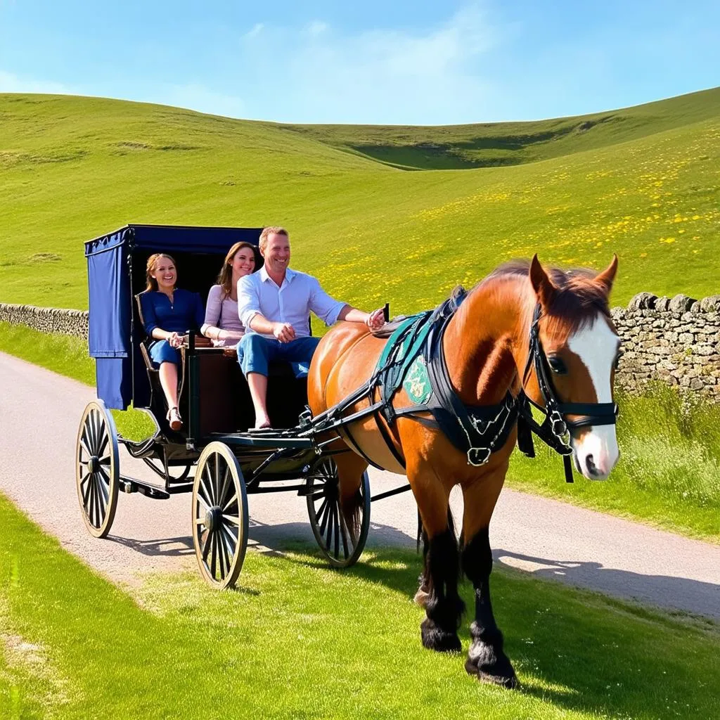 Romantic Horse-Drawn Carriage Ride in Ireland