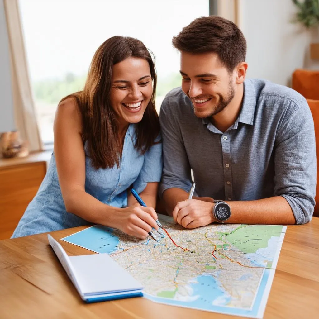 Couple Planning Road Trip