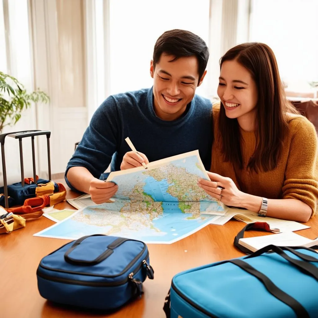 Couple Planning Trip