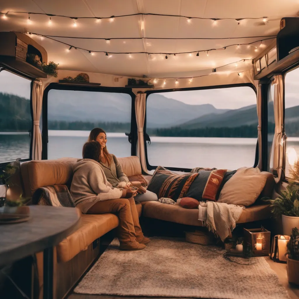 Couple Relaxing in RV