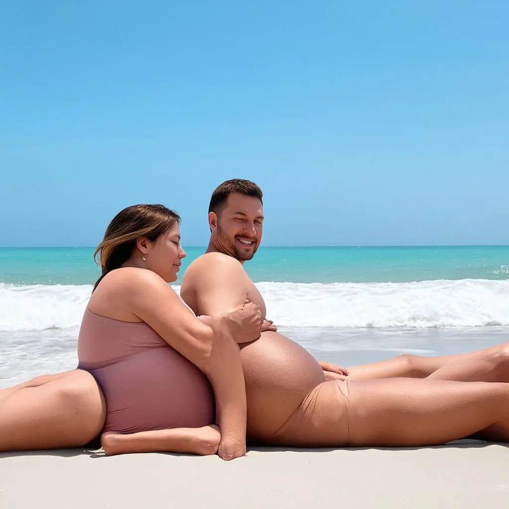 Couple Relaxing on Beach