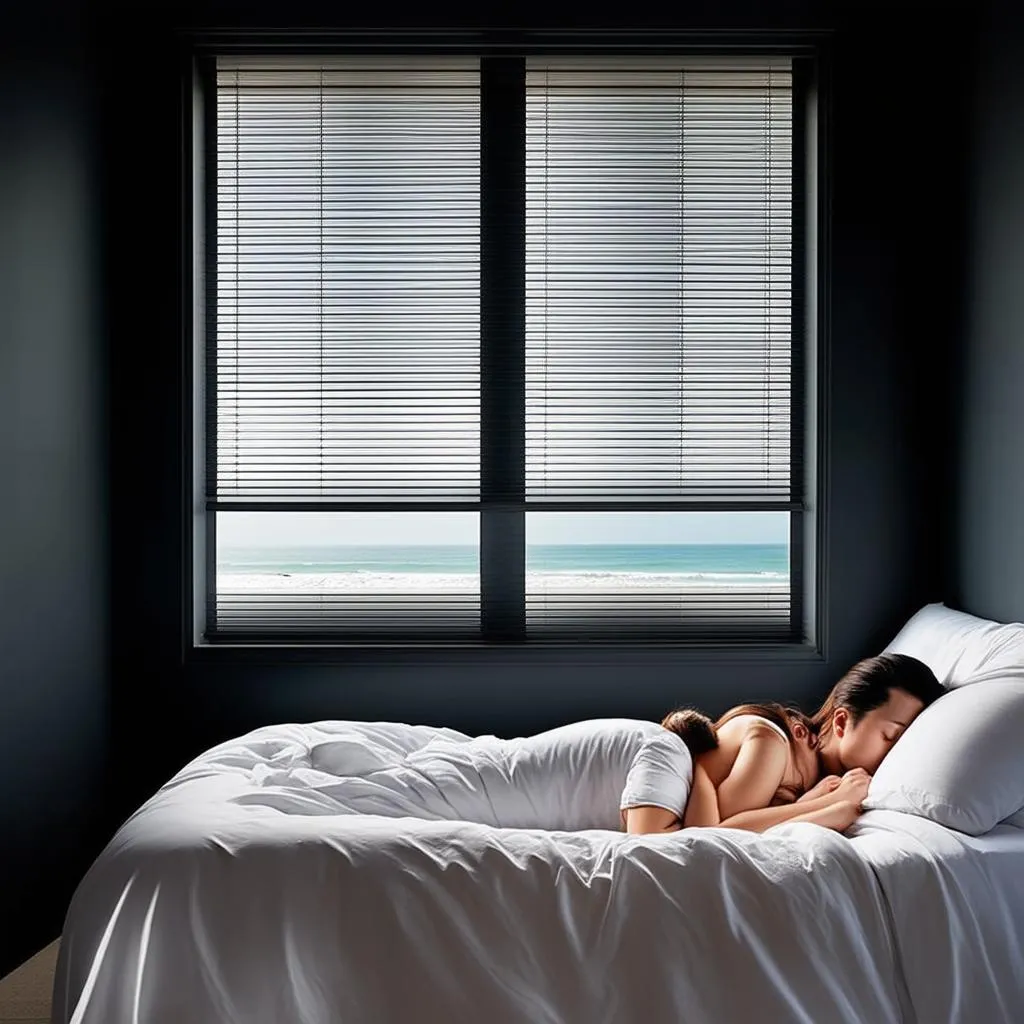 Couple Sound Asleep in Room with Blackout Blinds