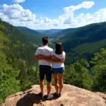 Couple on a mountain top