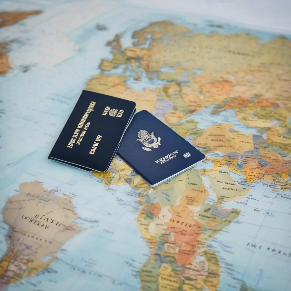 Credit Card and Passport on a Map