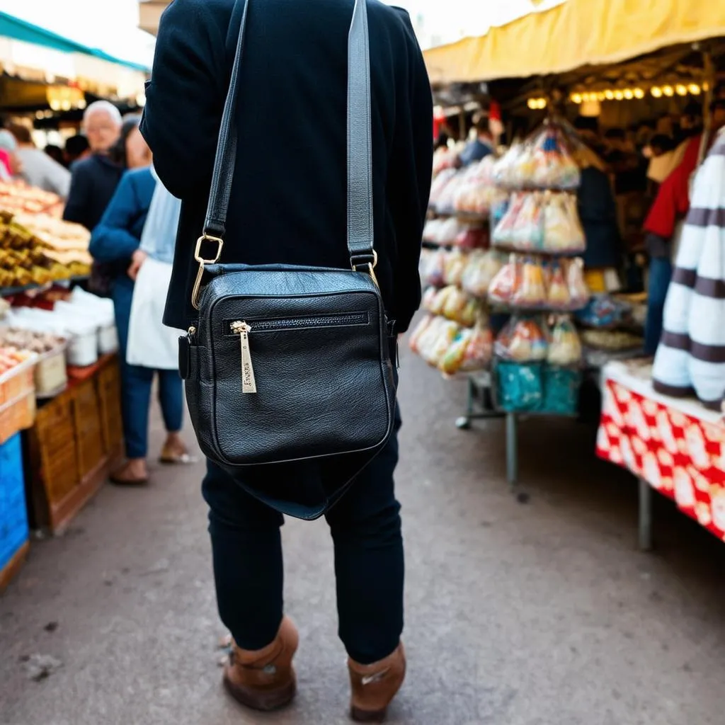 Cross Body Bag in Crowded Market