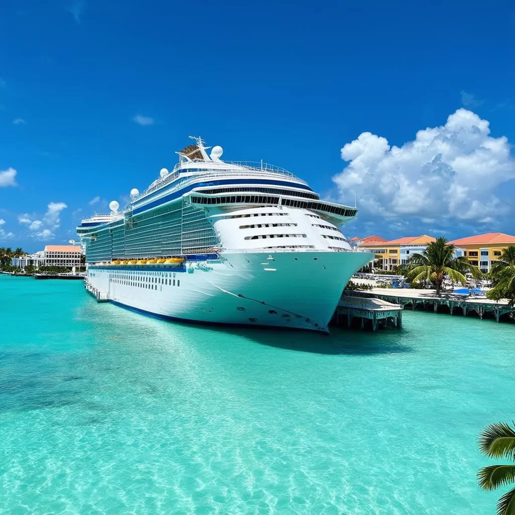 Cruise Ship Docked in The Bahamas