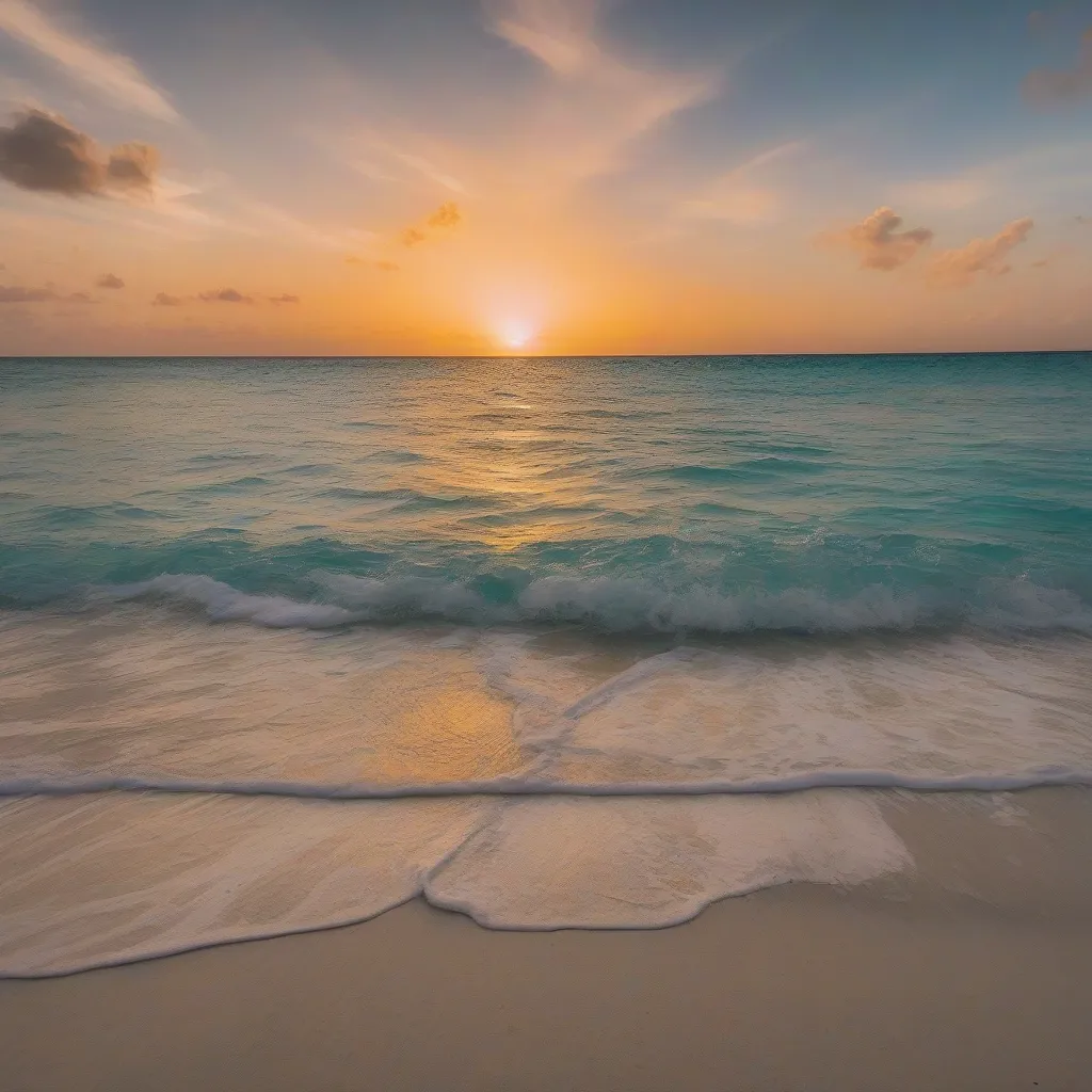 Sunset over a Cuban beach