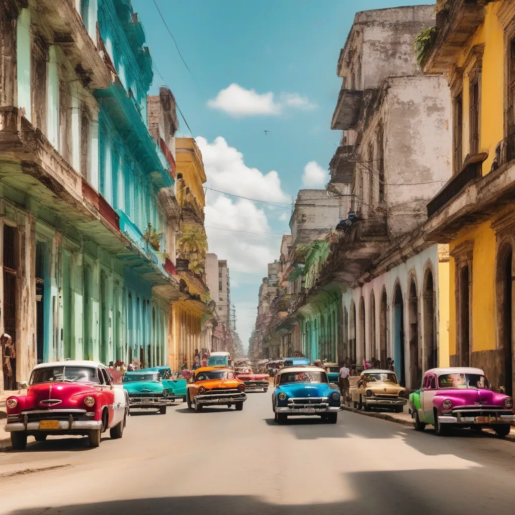 Vibrant Cuban Street Scene