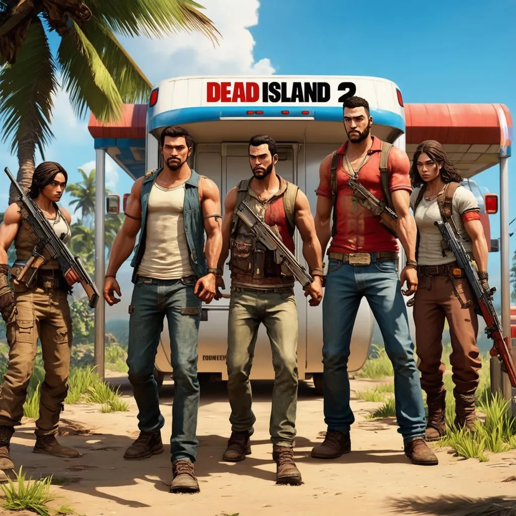 Group of Characters Fast Traveling in Dead Island 2