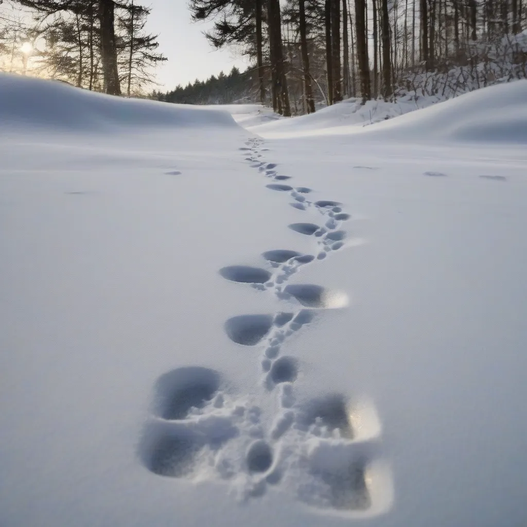 Deer Tracks in Snow