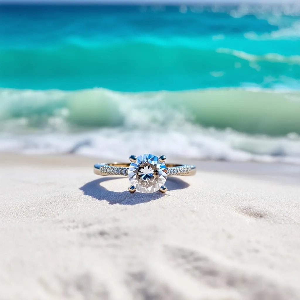 Diamond Ring on a Beach