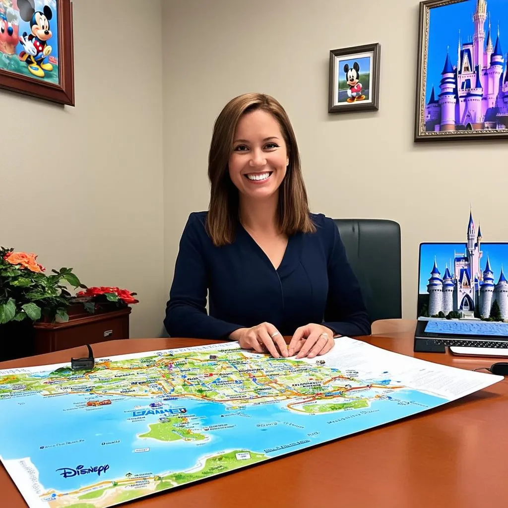 Disney Travel Agent Working With Clients