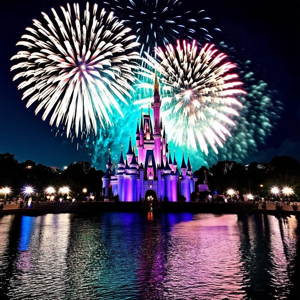 Fireworks Over Water at Disney World