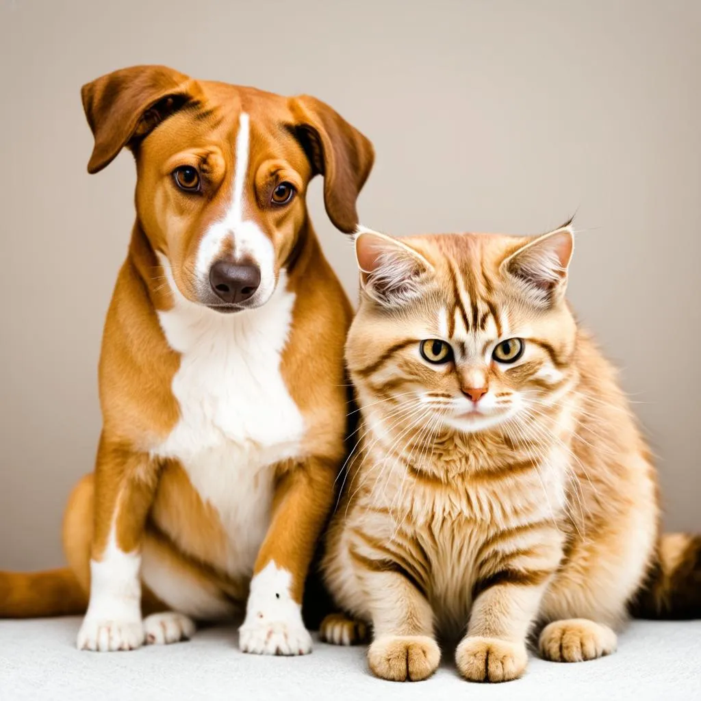 Dog and Cat with Fleas