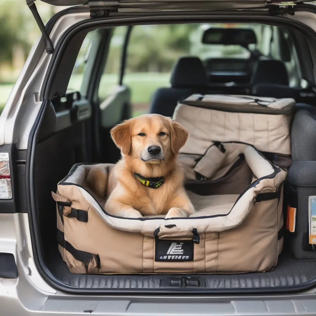 Dog in Travel Crate