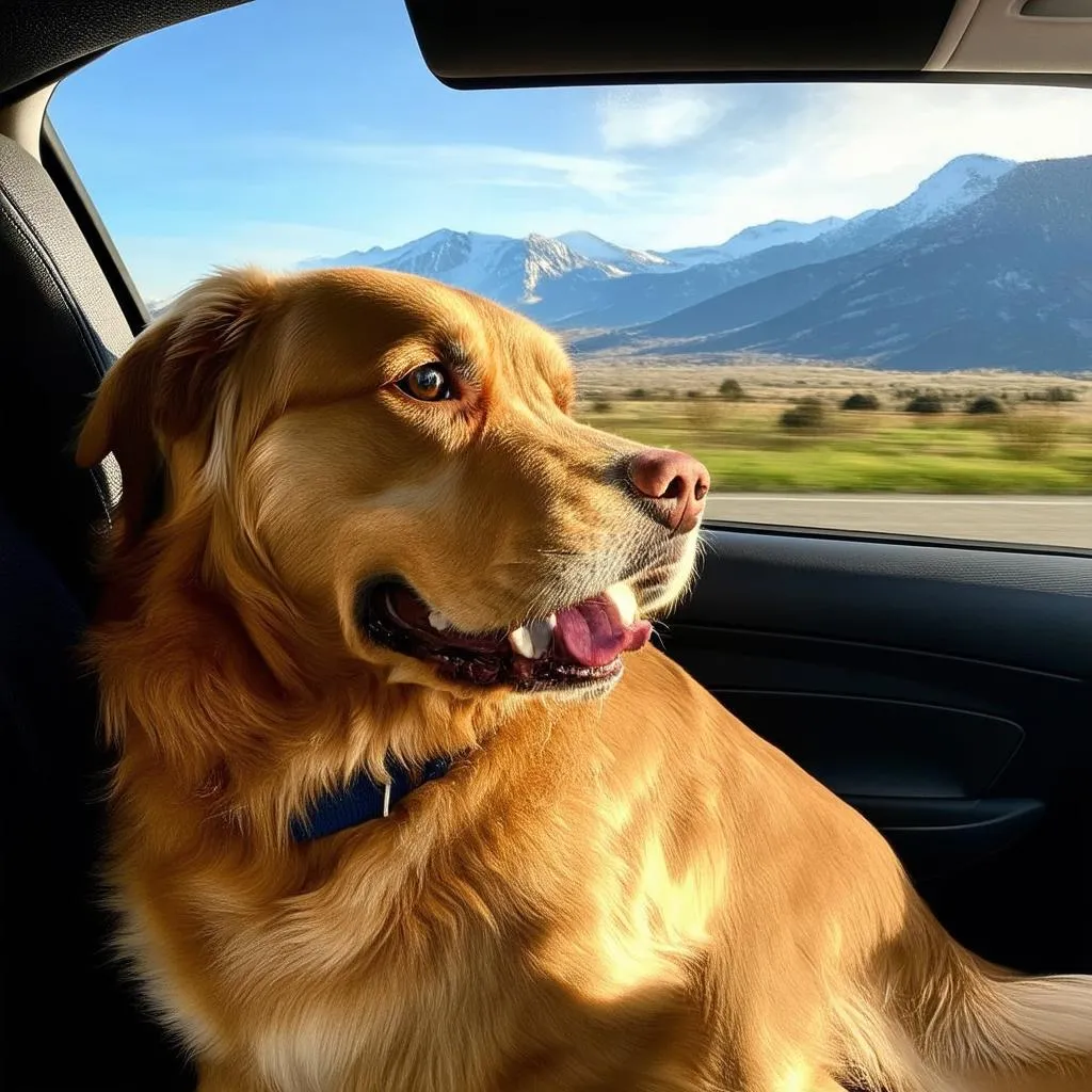 Dog Traveling in Car