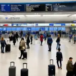 Busy Domestic Airport Terminal