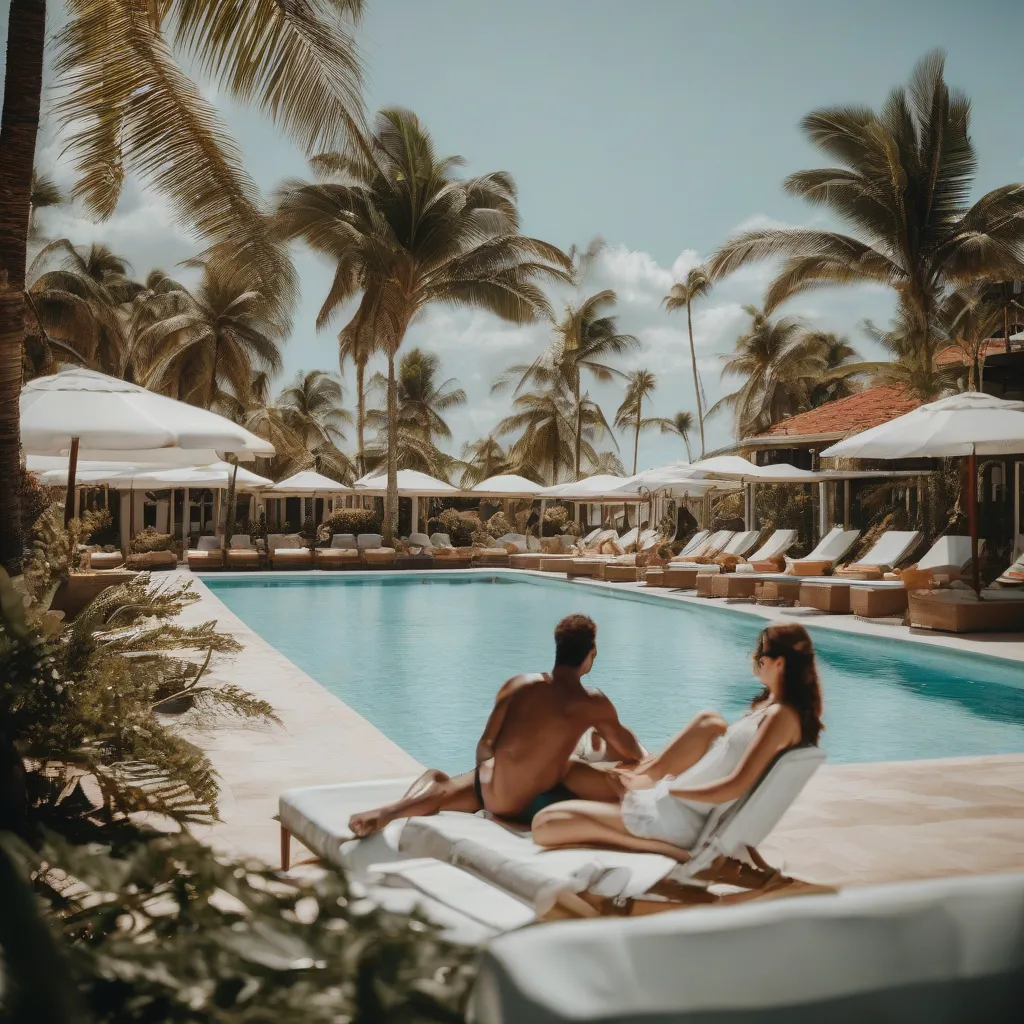 Couple enjoying a resort in Dominican Republic 