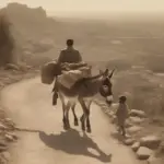 Donkey on Ancient Road