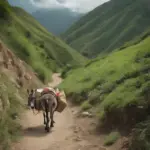 Donkey on a Winding Mountain Path