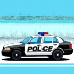 Police Car with Siren Illustration