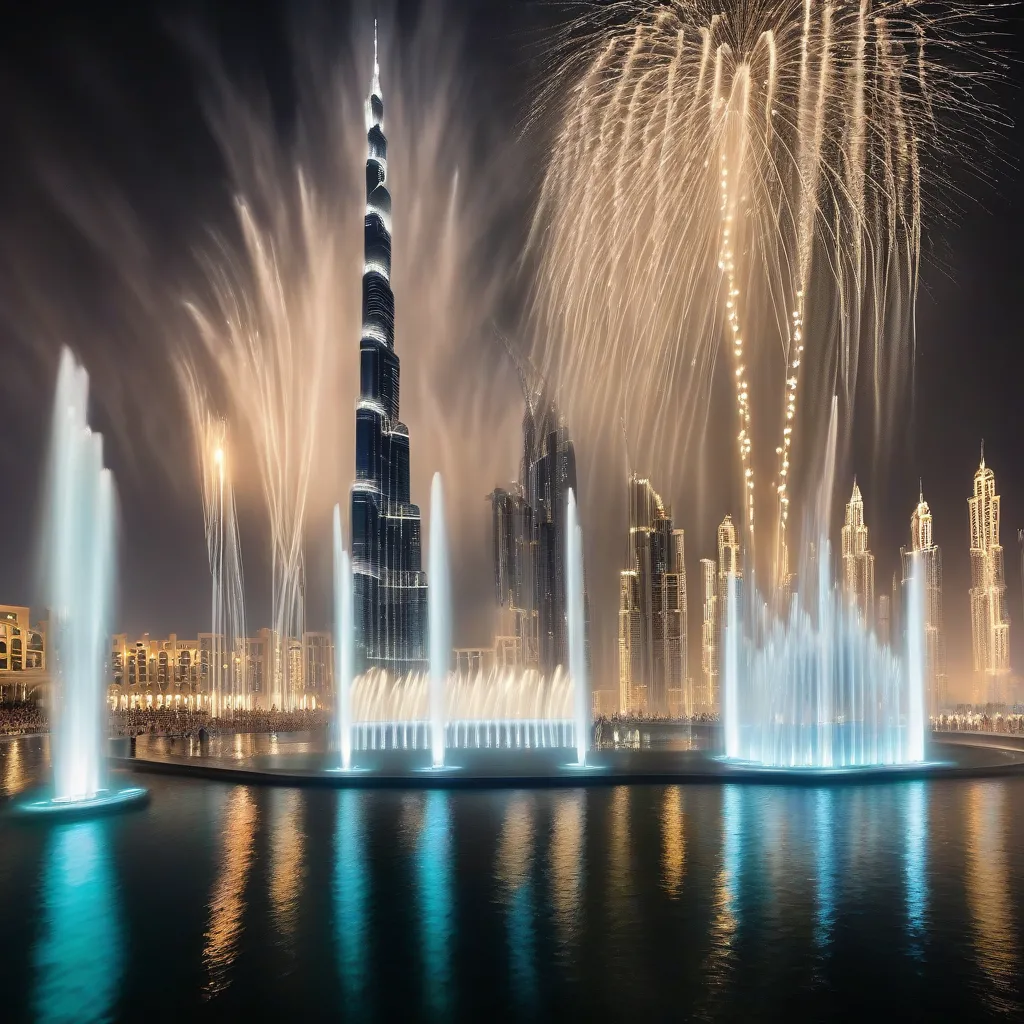 Dubai Fountain Show at Night