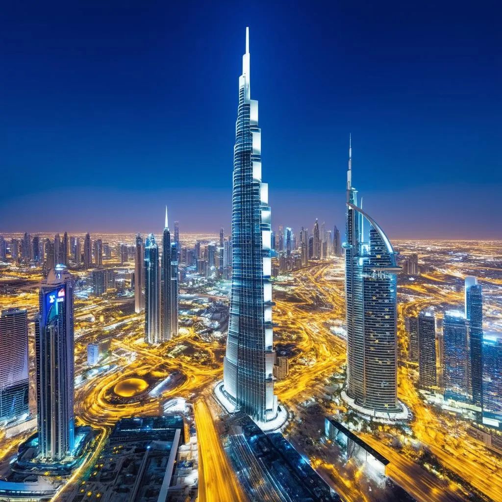 Dubai Skyline at Night