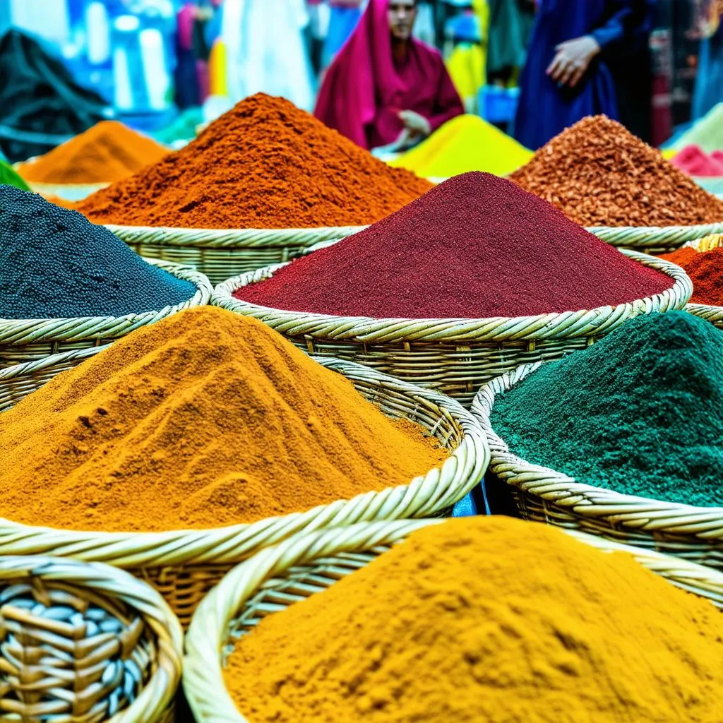 Vibrant Spices in Dubai Souk