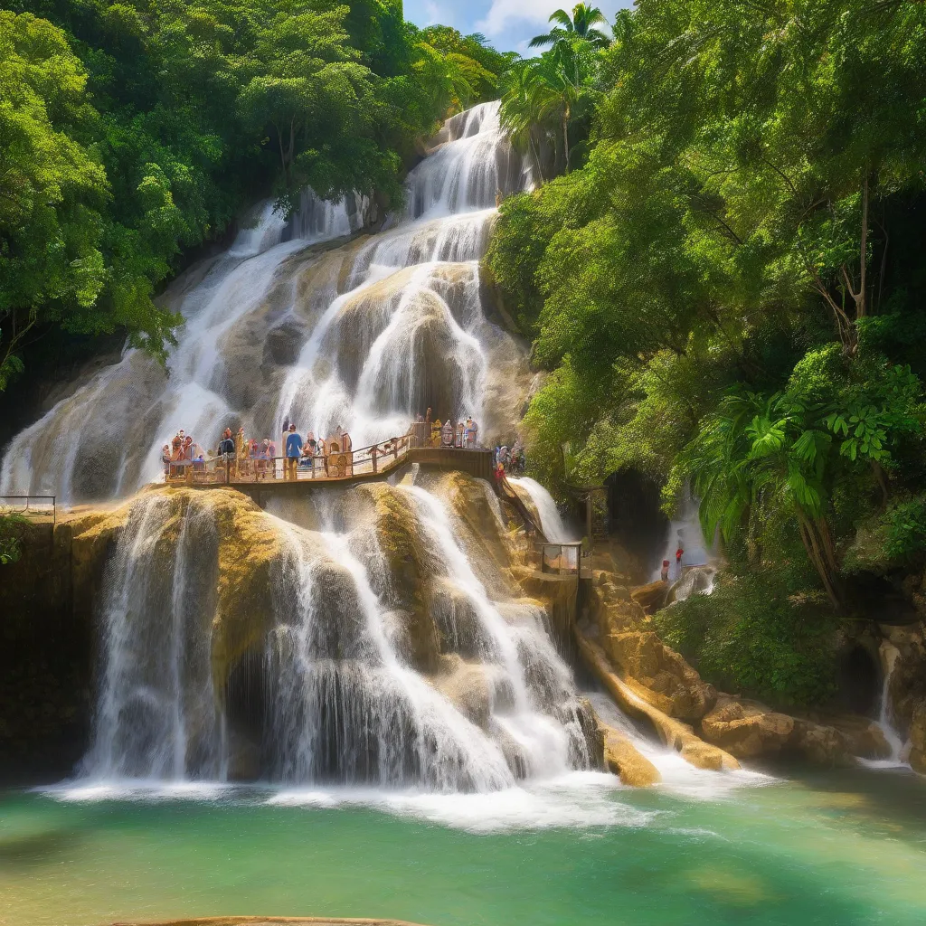 Majestic Dunn's River Falls in Jamaica