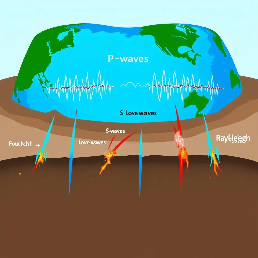 Seismic Waves Traveling Through the Earth