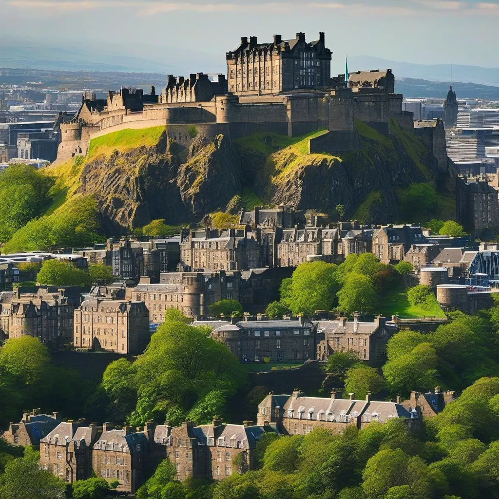 Edinburgh Castle perched on a hill