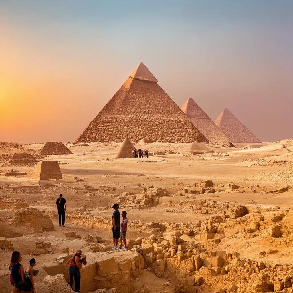 Egypt Pyramids Winter Sun