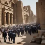 Egyptian Police Patrolling Tourist Area