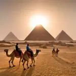 Egyptian Pyramids at Sunset