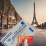 Eiffel Tower with insurance card