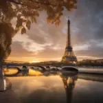 Eiffel Tower at sunset