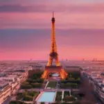 Paris Skyline with Eiffel Tower