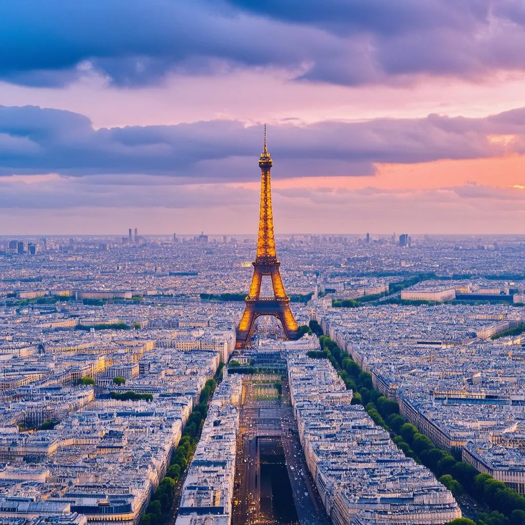 Eiffel Tower at Sunset