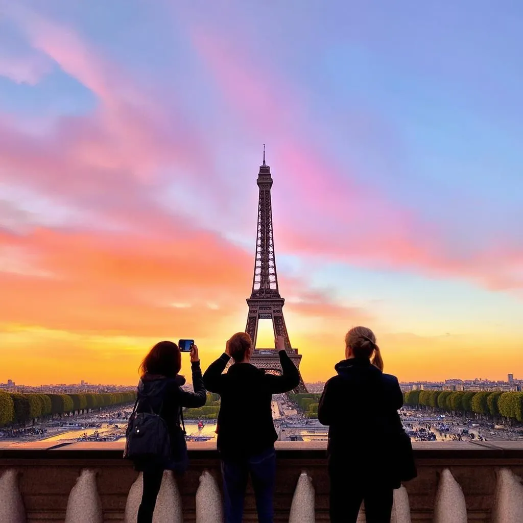 Eiffel Tower at Sunset