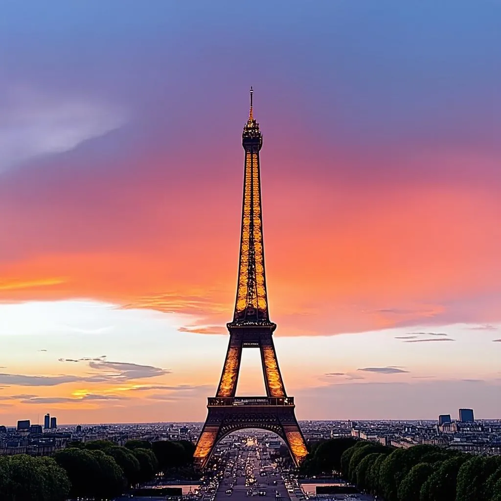 Eiffel Tower at Sunset