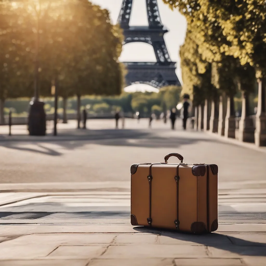 Eiffel Tower with Suitcase