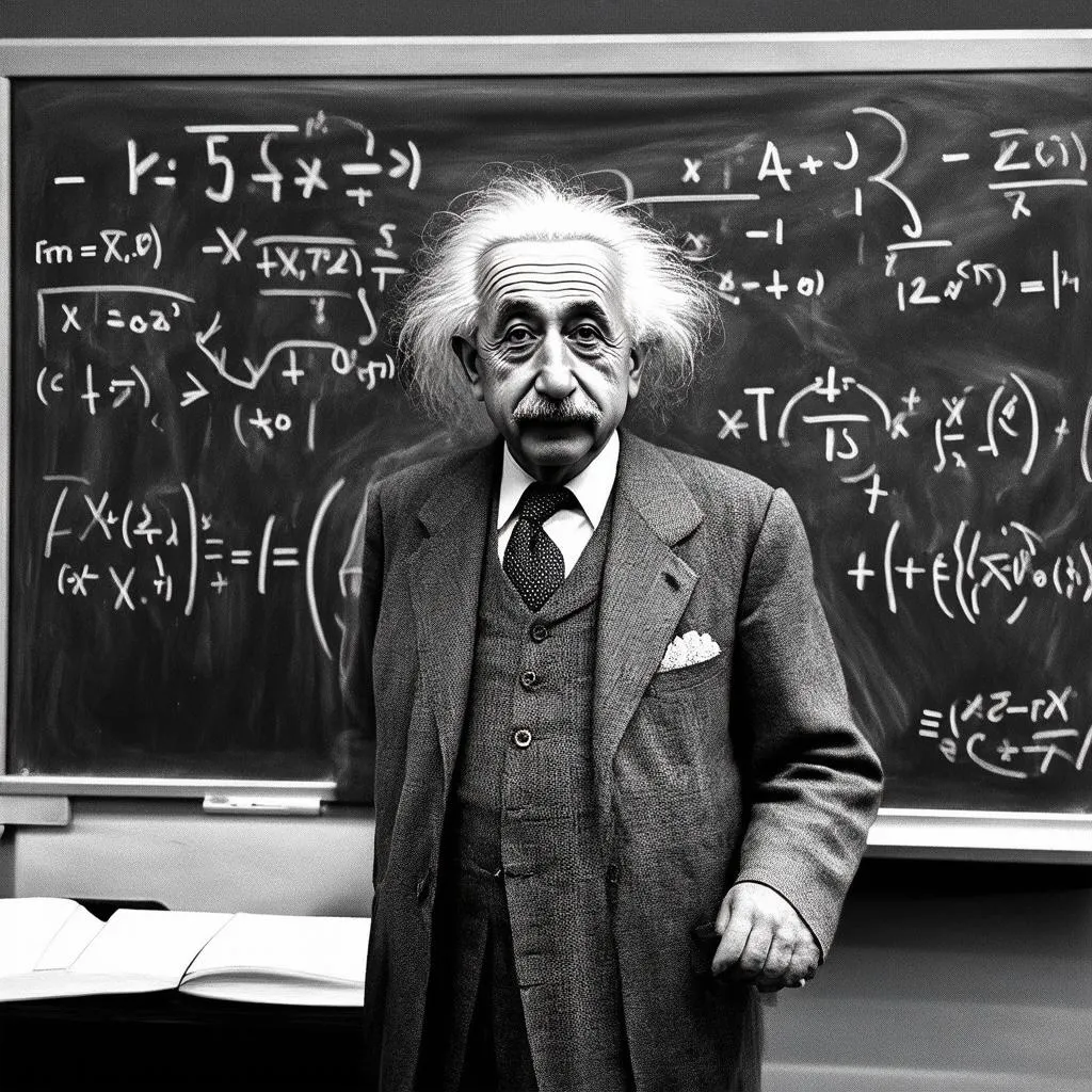 Albert Einstein explaining relativity