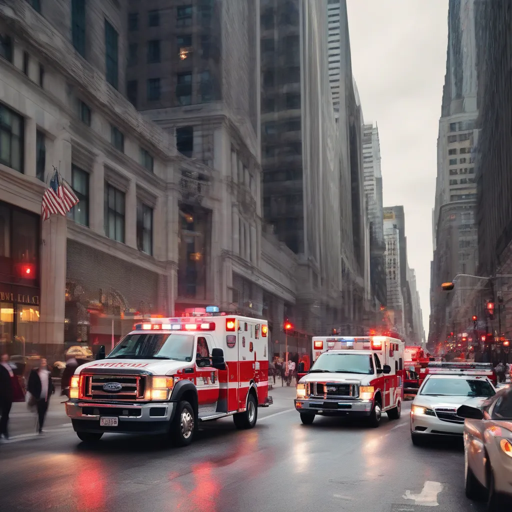 Emergency Vehicles on City Street